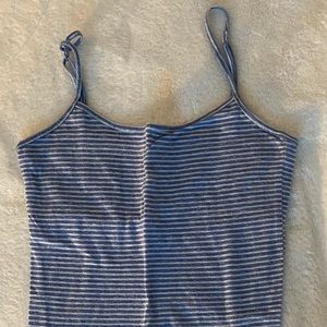 Blue and white striped tank top